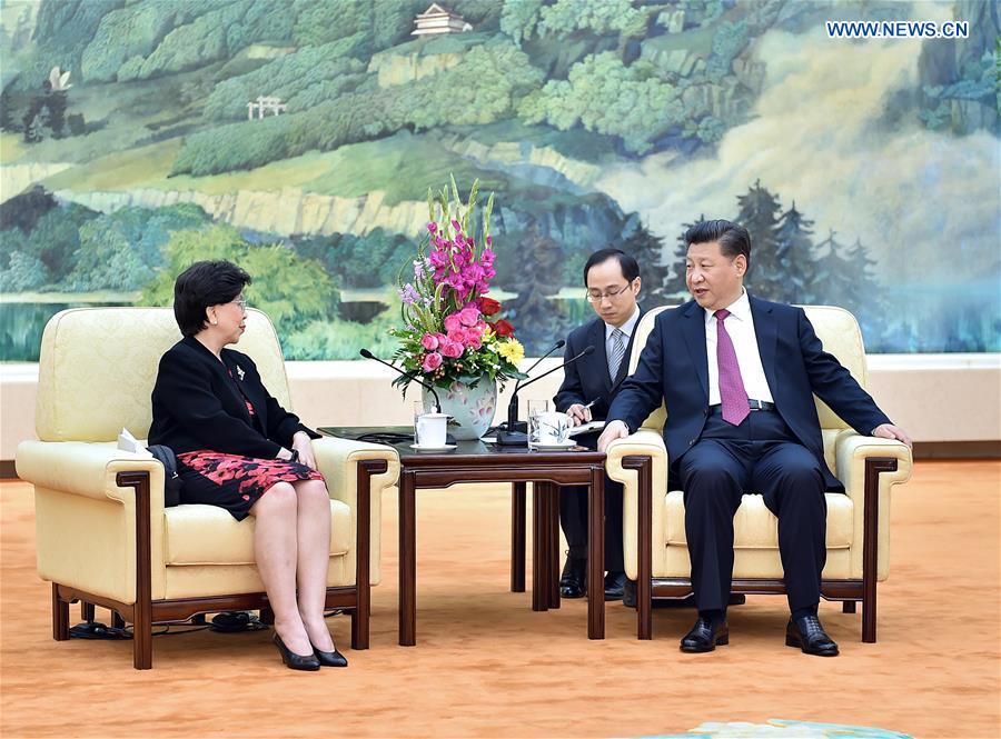 CHINA-BEIJING-XI JINPING-MARGARET CHAN-MEETING (CN)