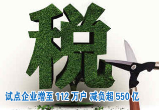 “營改增”試點(diǎn)企業(yè)增至112萬戶 減負(fù)超550億