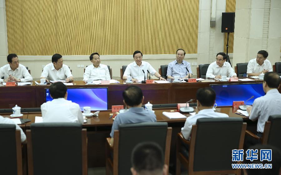 8月31日，中宣部在北京召開創新新聞傳播工作交流會，中共中央政治局委員、中央書記處書記、中宣部部長劉奇葆出席會議并講話。新華社記者蘭紅光攝
