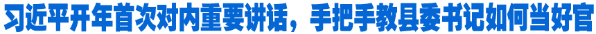 習近平開年首次對內重要講話，手把手教縣委書記如何當好官