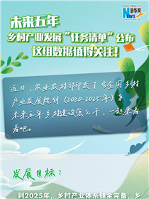 未來五年鄉村產業發展“任務清單”公布 這組數據值得關注！