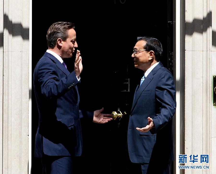 6月17日，中國國務院總理李克強在倫敦唐寧街10號首相府同英國首相卡梅倫舉行中英總理年度會晤。新華社記者 李濤 攝