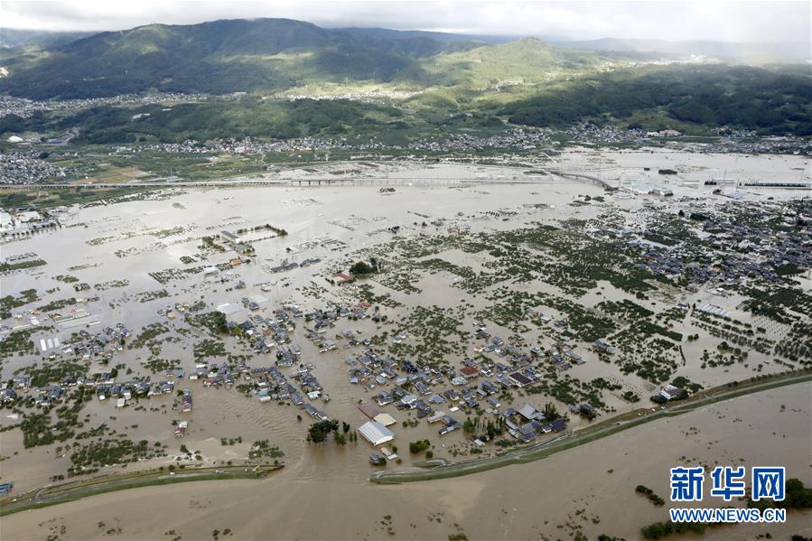（國際）（2）受臺風“海貝思”影響日本長野縣千曲川決堤