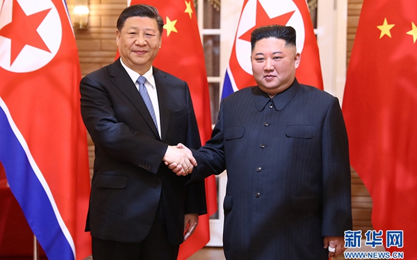 習近平同朝鮮勞動黨委員長、國務委員會委員長金正恩舉行會談